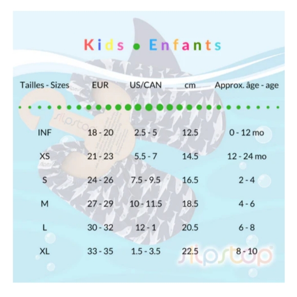 Slipstop Kids Pool Shoes/ Beach slip-ons, Caramel + White Rainbows Water shoe - Picture 8 of 9